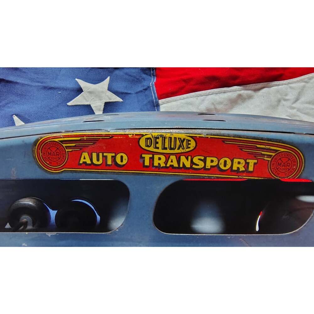 VINTAGE MARX PRESSED STEEL DELUXE AUTO TRANSPORT - Picture 3 of 9